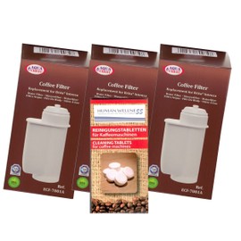 Human-Wellness 3 x ECF-7001A (AQK-01) compatible with Siemens BRITA Intenza Filter TZ 70003 EQ.3 EQ.5 EQ.6 EQ.8 + 10 cleaning tabs