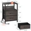Yoobure Nightstand with Charging Station, LED Night Stand with Fabric