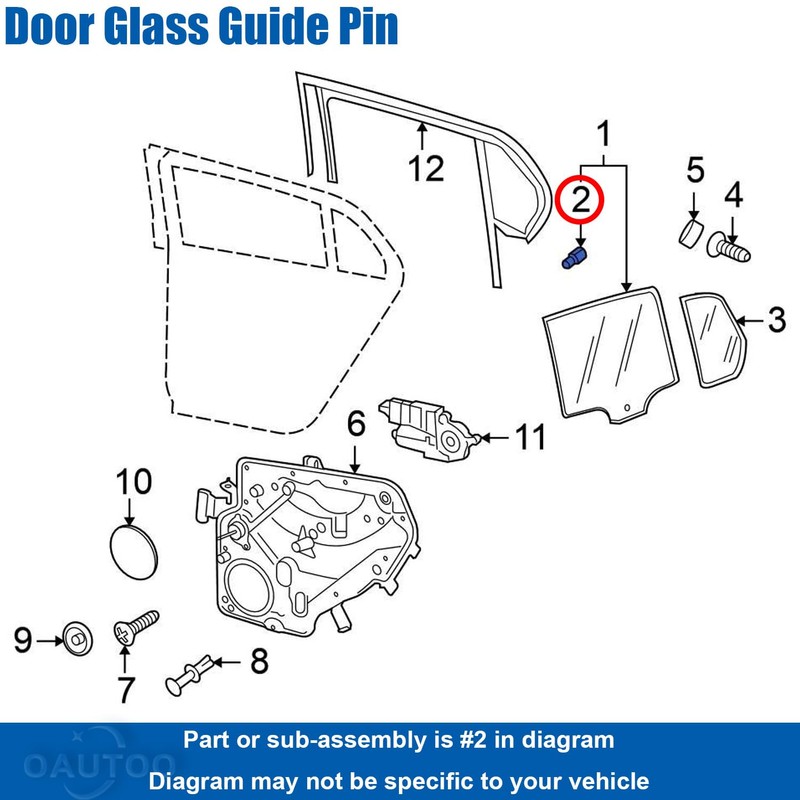 OAUTOO 10pcs Door Glass Guide Pin Clip for VW 6N0839511