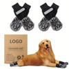 2 Pairs Double-Sided Non-Slip Dog Socks with Adjustable Straps for