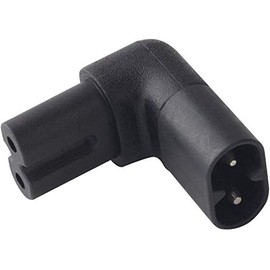 Figure 8 IEC 320 C7 to C8 90 Degree Up and Down Right Angle Right Angle AC Adapter Extension 1 PCS S(Black)