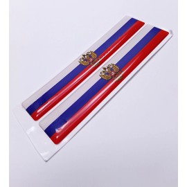DIGIART INTERNATIONAL RUSSIA RUSSIAN FLAG COAT OF ARMS 3D EPOXY CAR EMBLEM SET (2) FLEXIBLE DURABLE