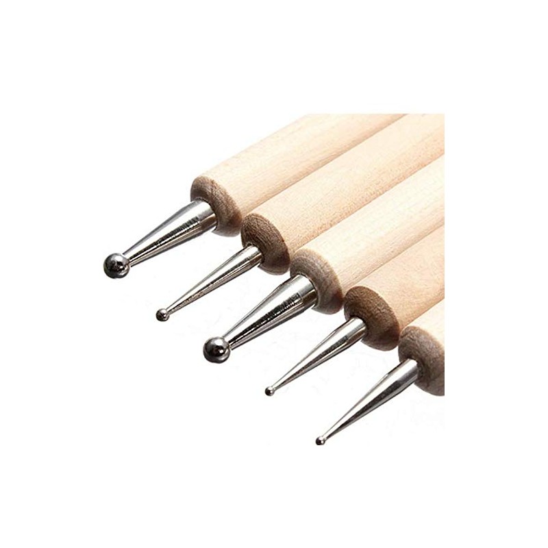 5 Punzones de Madera para Decoración de Uñas en Gel