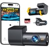 CIEVIE 4K Dash Cam Front and Rear Camera, 64GB SD