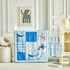 Patchwork Crib Bedding Set Blue Ocean Plaid Design 3 Pieces