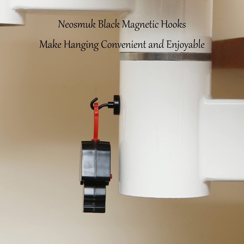 Neosmuk Black Magnetic Hooks, 30 kg High Performance Earth Magnets