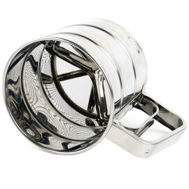 TRIXES Edelstahl-Sieb-für Mehl, Kakao, Puderzucker und mehr Einhandbetrieb