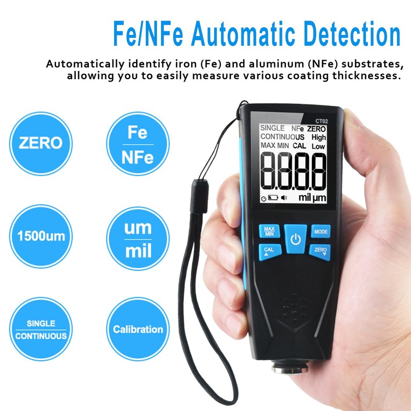 Car Paint Thickness Gauge, Automotive Coating Thickness Gauge Tester, Paint