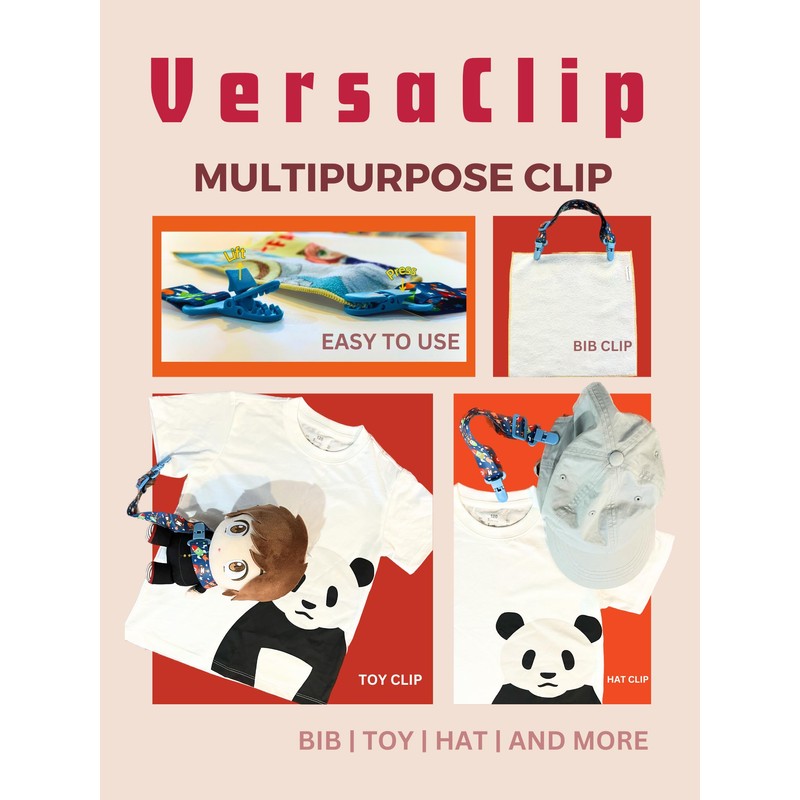 CrescentBay Adjustable Baby Bib Clip, Clips at Both Ends, Anti-Drop