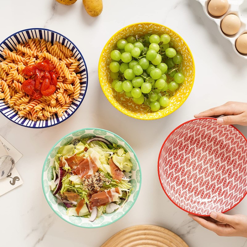 Selamica Ceramic 30 Ounce Large Pasta Bowls 8 inch Serving