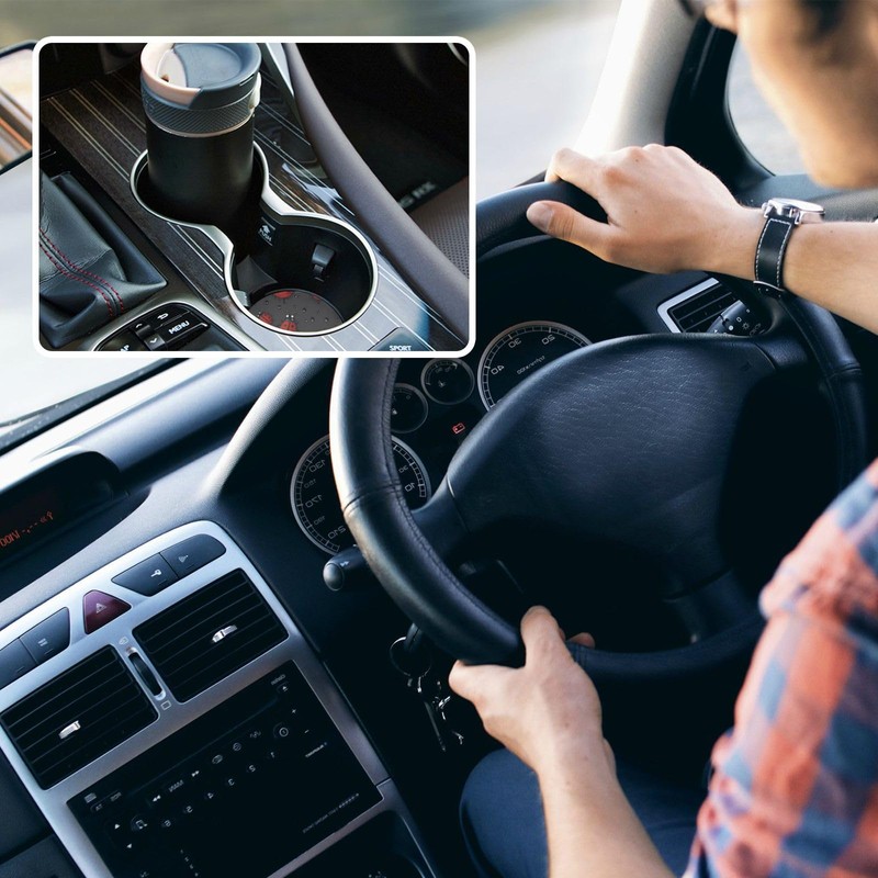 KEEPREAL 2 Pack Red Ladybugs Car Coasters for Drinks Absorbent,