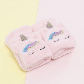 Girls Winter Convertible Mittens Cute Animal Unicorn Fleece Lined Warm Flap Cover Gloves Knit Mitten for Women Kids