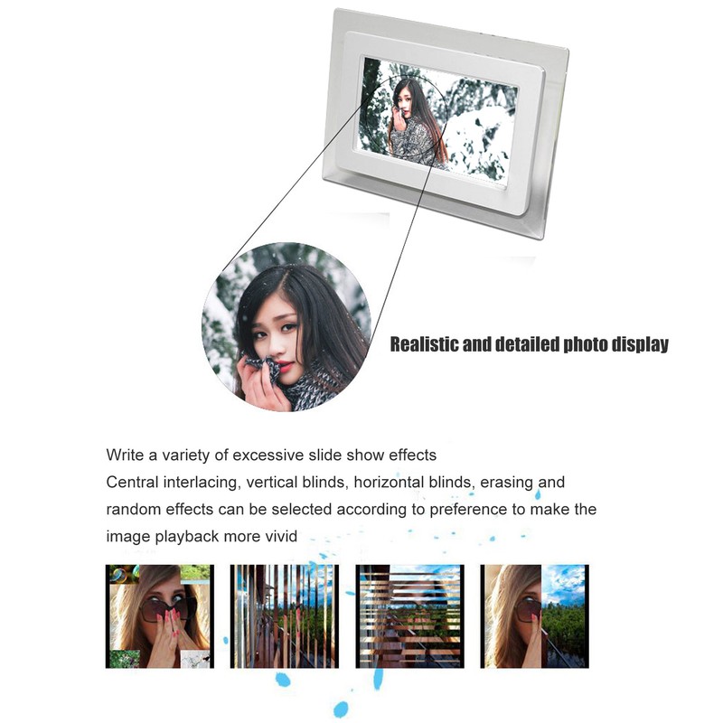 7 Inch Digital Picture Frame 800x480 Single Function Right Angle