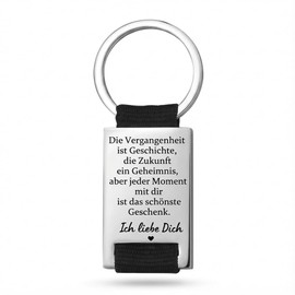 Premium Key Ring with Elegant Engraving as Guardian Angel I Lucky Charm for Woman and Man I Gift Drive Careful I Love You (The Past is History)
