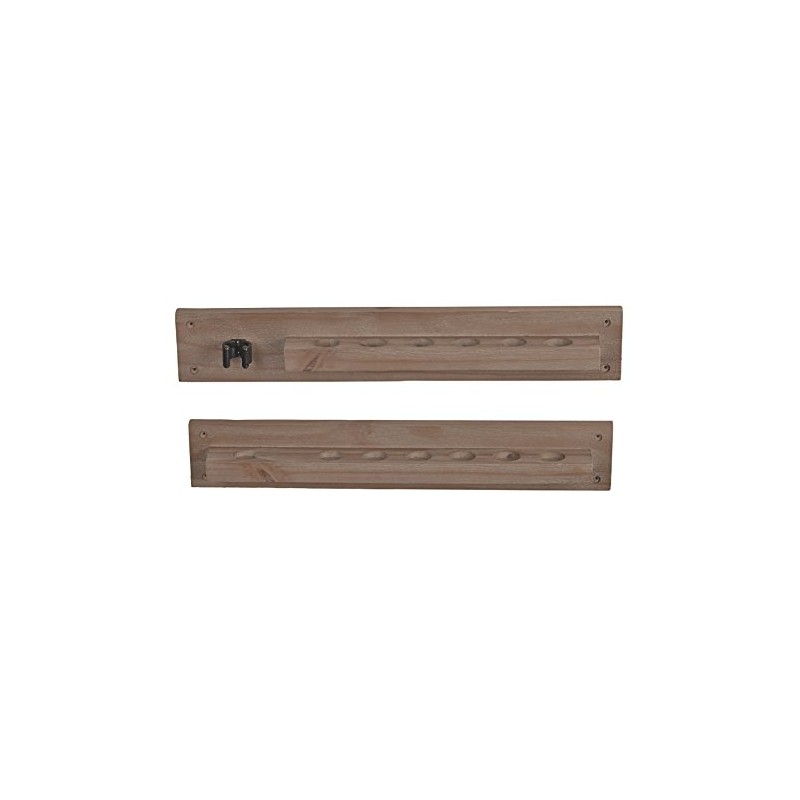 HJ Scott 6-Cue Modern Rustic Antique Solid Wood Wall Mount