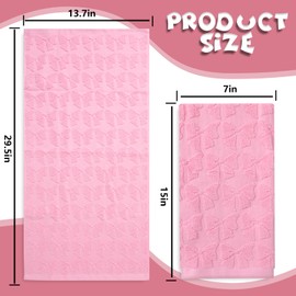 FYSUIMU 2Pcs Coquette Pink Bow Hand Towels Cute Bowkot Cotton Bathroom Towels Plush Bath Towels for Drying Cleaning Cooking, 29.5 x 13.7 Inch