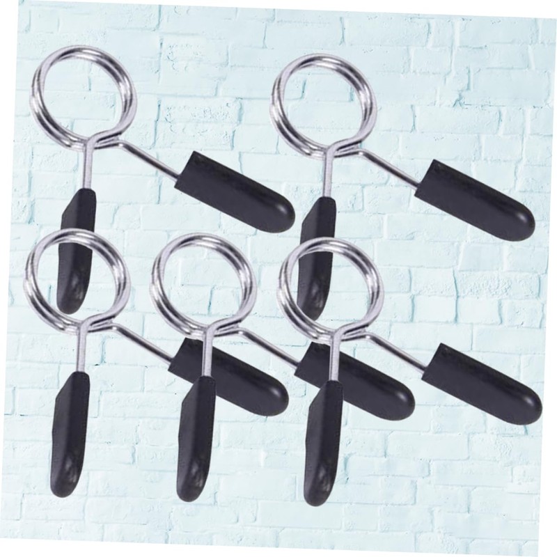BIUDECO 5Pcs Spring Clamp Collars for Weightlifting Barbell Clip for