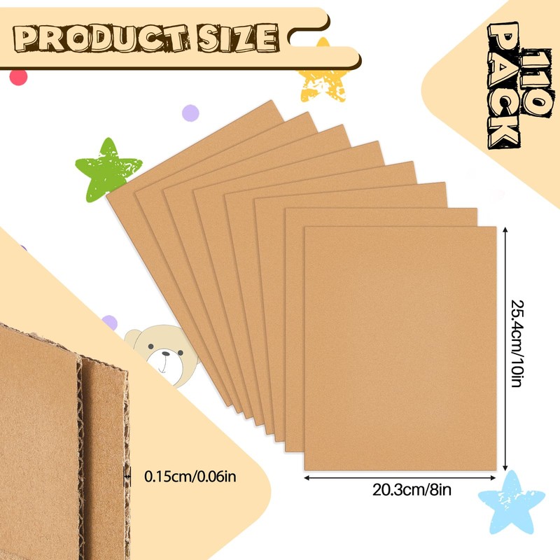 Henoyso 110 Pack Corrugated Cardboard Sheets Flat Cardboard Sheets Packaging