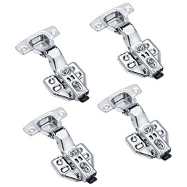 Bohaner 4 Pcs 165 Degree Corner Cabinet Hinges with Damper for Furniture, Kitchen Cabinet, Wardrobe, Cupboard Door, Silver