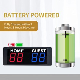 YZ Magnetic Battery Powered Cornhole Scoreboard,Portable Digital Scoreboard with Remote,Ping Pong Score Keeper with Buzzer,LED Electronic Scoreboard for Basketball/Baseball/Volleyball/Billiard Games