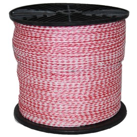 T.W Evans Cordage 27-307 1/4-Inch by 1000-Feet Hollow Braid Polypro Rope, Red and White