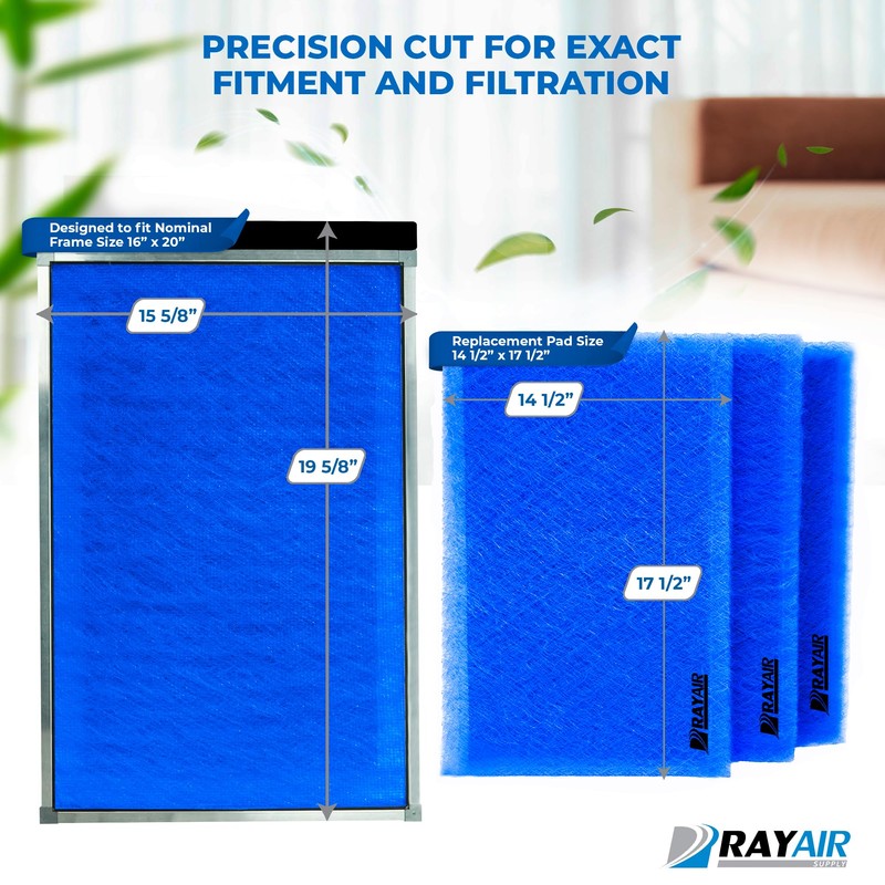 RAYAIR SUPPLY 16x20 Replacement Filter Pads Compatible with Pristine Air
