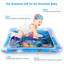 Inflatable Tummy Time Premium Watermat Infants & Toddlers, Rectangle Kids Play Patted Pad with Pump, Play Activity Center for Baby's Stimulation Growth Baby Stuff for Newborn Toys(Octopus)
