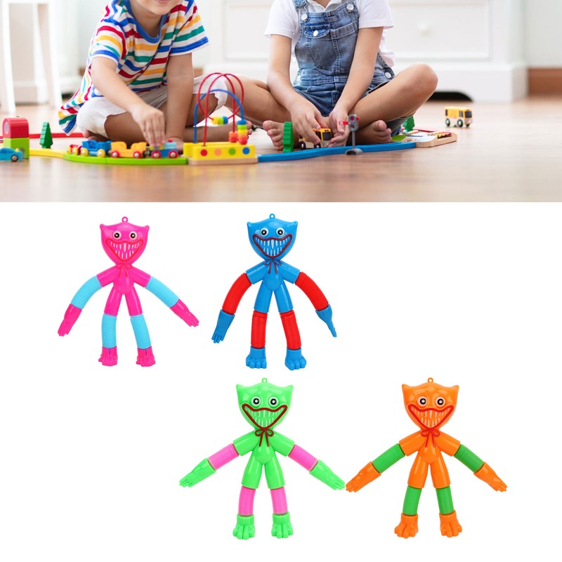 4PCS Telescopic Suction Cup Toy Cartoon Reduce Pressure Plastic Shape