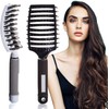 TAVVKE Wild boar bristle hair brush set, curved and ventilated