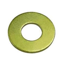 Steel Flat Washer, Zinc Yellow Chromate Plated Finish, Grade 8, ASME B18.22.1, 7/16" Screw Size, 15/32" ID, 59/64" OD, 0.065" Thick (Pack of 50)