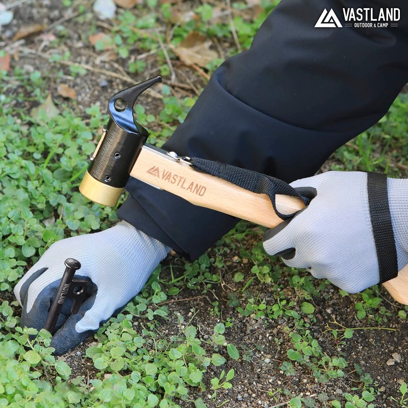 Vastland Peg Hammer, Camping Hammer, 3D Shape Design, Brass Head