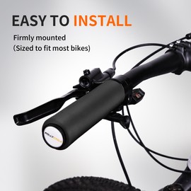 Silicone Bike Grips 130mm with Bar End Plugs – Soft Anti-Slip Handlebar Grips for Mountain, Folding, BMX & Hybrid Bikes – Comfortable Shock-Absorbing – Fits 22.2mm Bars (Black, Set of 2)