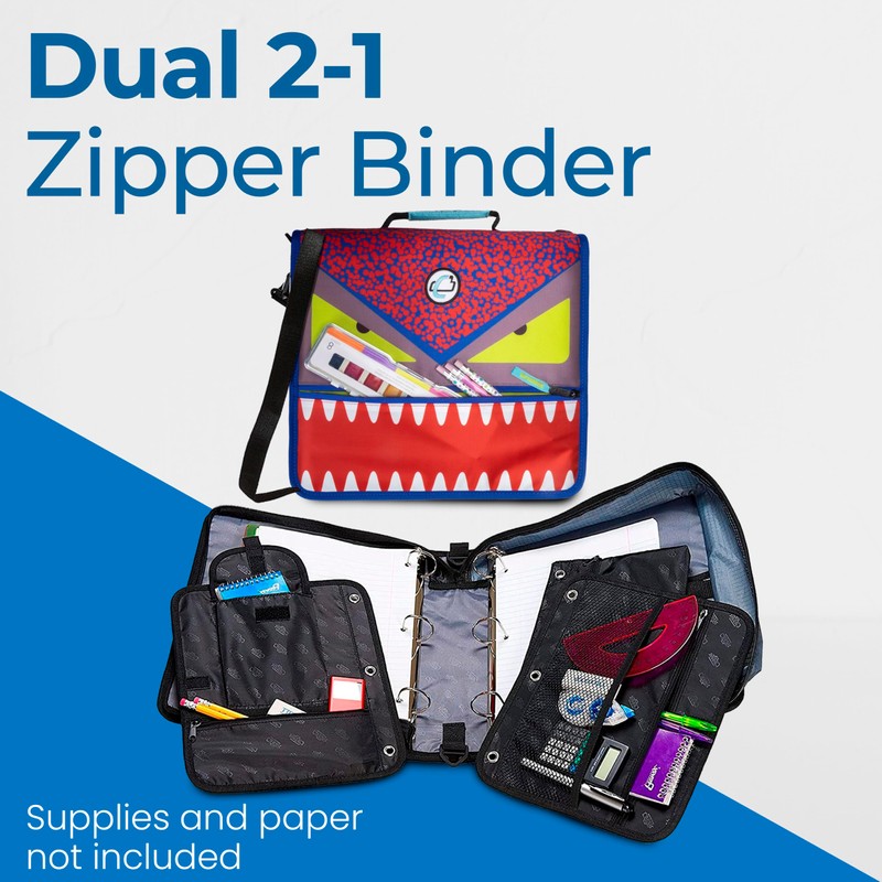 Case-it The Dual 2-in-1 Zipper Binder | Two 1.5-Inch D-Rings,
