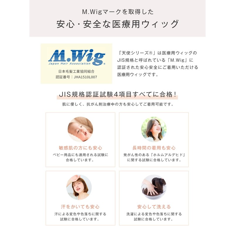 【M.wig Certified】 Medical Full Wig, Fully Hand Planted, S M