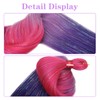 Ombre Pink/Purple with Tinsel Braiding Hair Pre Stretched 2 Packs