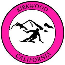 Athena Brands Kirkwood, California - Sports Skier - Car Truck Window Bumper Sticker Decal - Hot Pink