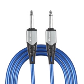 1/4 Inch Audio Instrument Cable 10ft Noise Reduction Dual Straight Interface 6.35mm Mono Waterproof Guitar Cable Compression Resistant Professional Audio Interconnect Cord for Electric Guitar Keyboard Mixer Amplifier