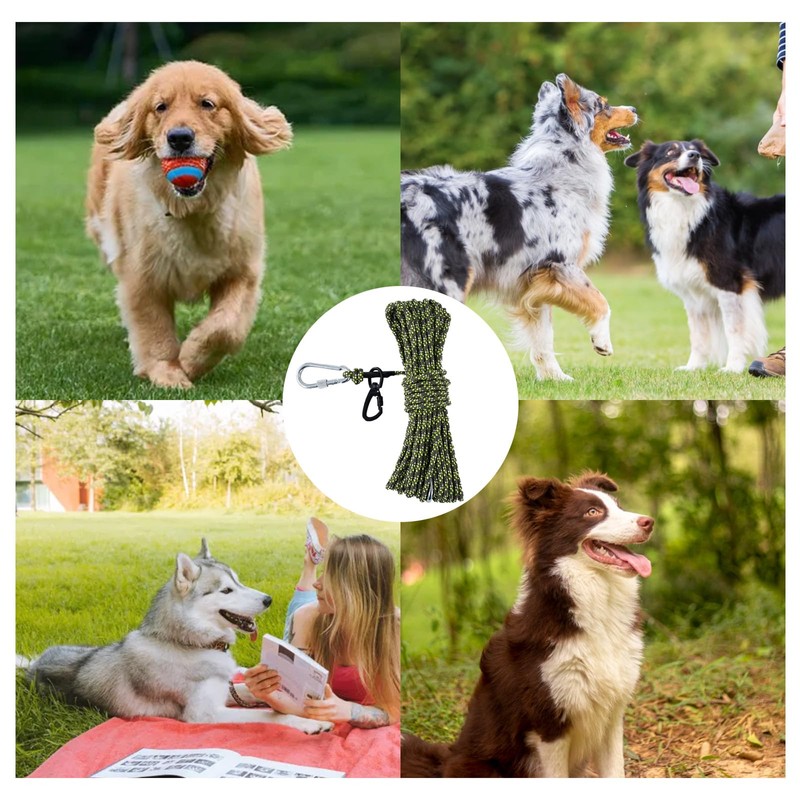 LZ.MZXU Dog Tie Out Cable for Camping, 50ft/75ft/100ft Portable Overhead