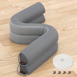 MAGZO Door Draft Stopper 36 Inches, 2 Pack Weighted Triangular Door Snake for Winter Noise Blocker with Hook Loops,Gray