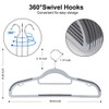 OIKA 50 Pack Non-Slip Plastic Hangers with Tie Rack, Slim