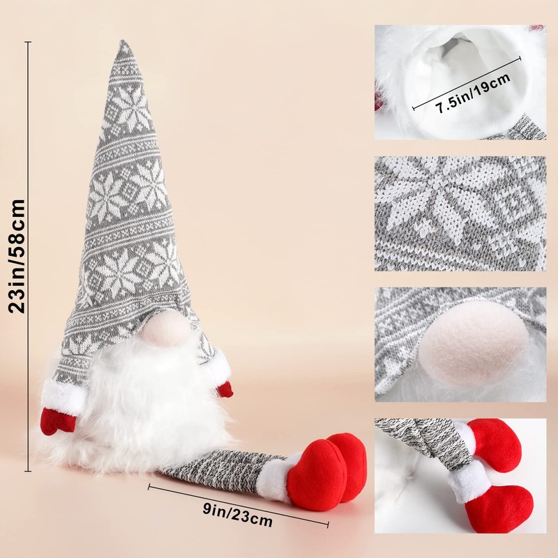 Lanpn Christmas Tree Topper Large Tomte Gnome Santa Ornaments 23