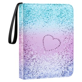 Trading Card Album, Binder Card Holder, Fits 400 Cards with 50 Removable Sleeves, Carrying Case Binder Album, Book Folder Storage Organizer (NO cards)