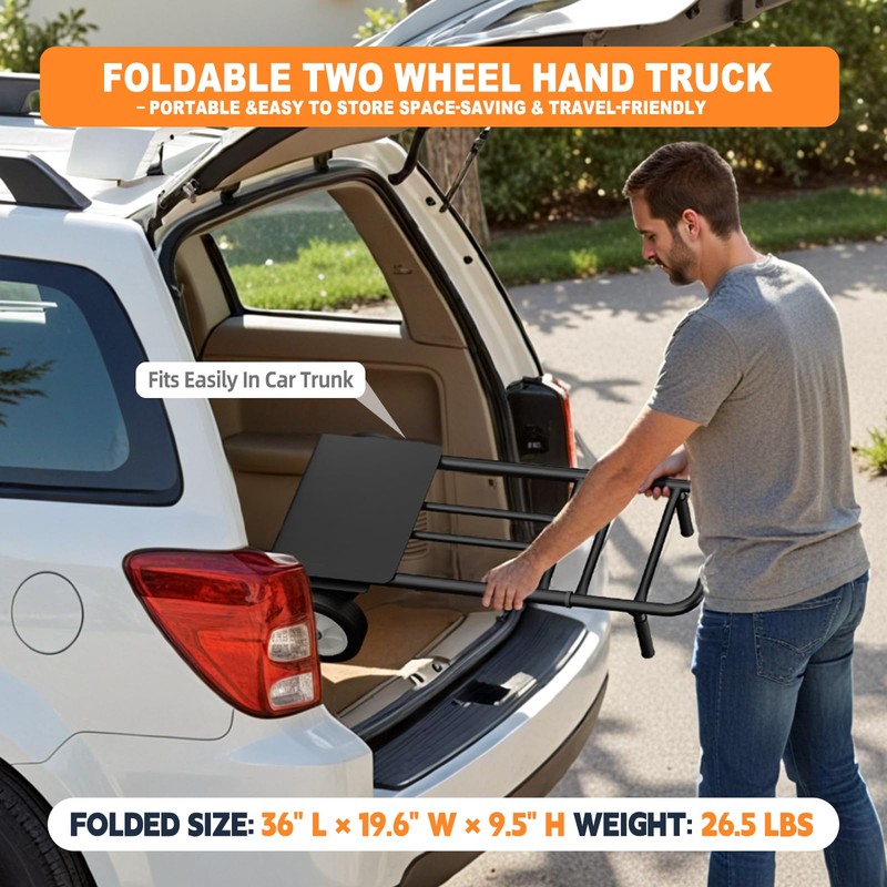 Folding Hand Truck - Heavy Duty 800 LB Dolly Cart,