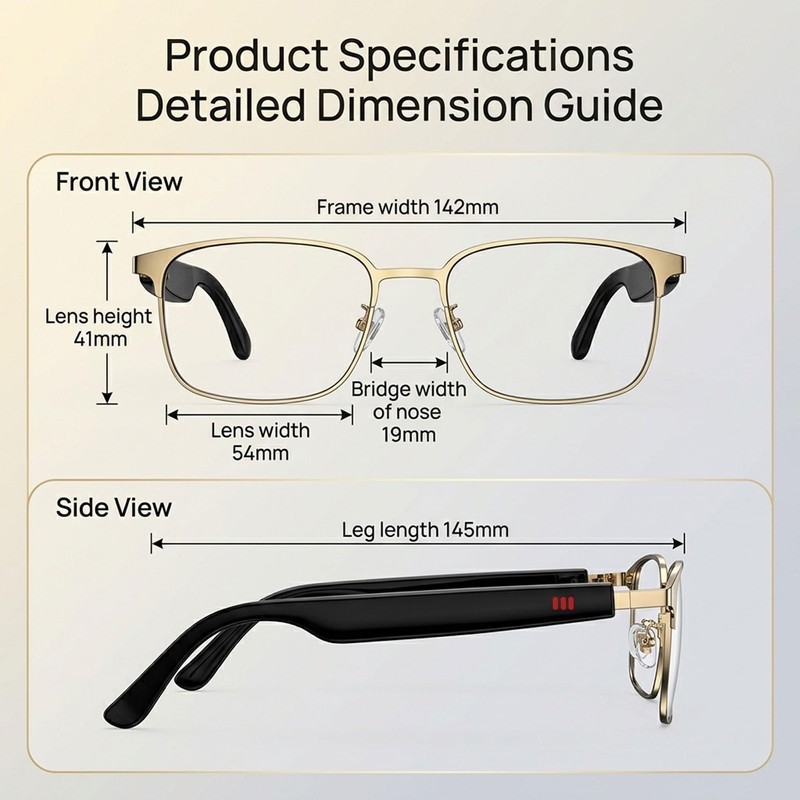 Fecoul Smart AI Glasses with 164 Languages Translator, Photochromic, Gold