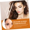 Angoily 1pc Eyebrow Measuring Ruler Second Generation Stainless Steel Tool
