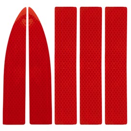 sakurawing Stickers, Car & Motorcycle Tape, Reflector, Light, Reflector, Rear Trunk Bumper, Door Crash Prevention, Set of 5, Red