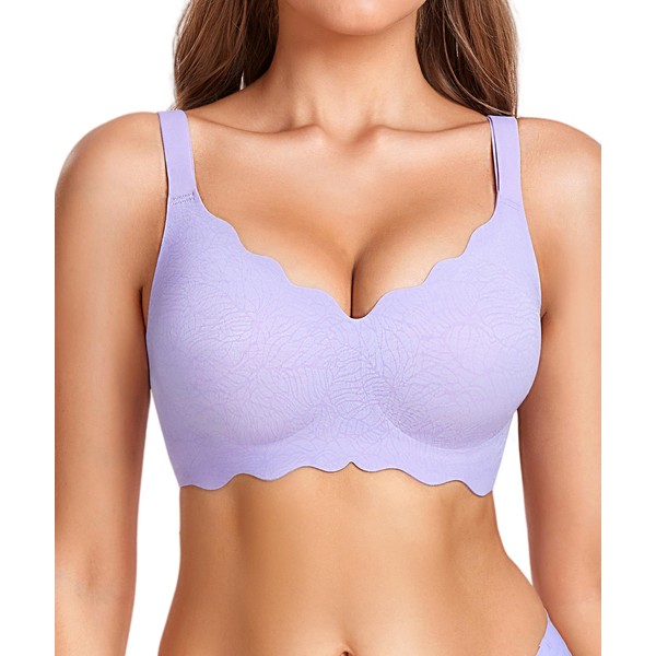 Gailife Scalloped Womens Bras No Underwire Wireless Seamless Bra Push