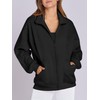 ANRABESS Women's Oversized Full Zip Up Sweatshirts Jacket 2024 Fall