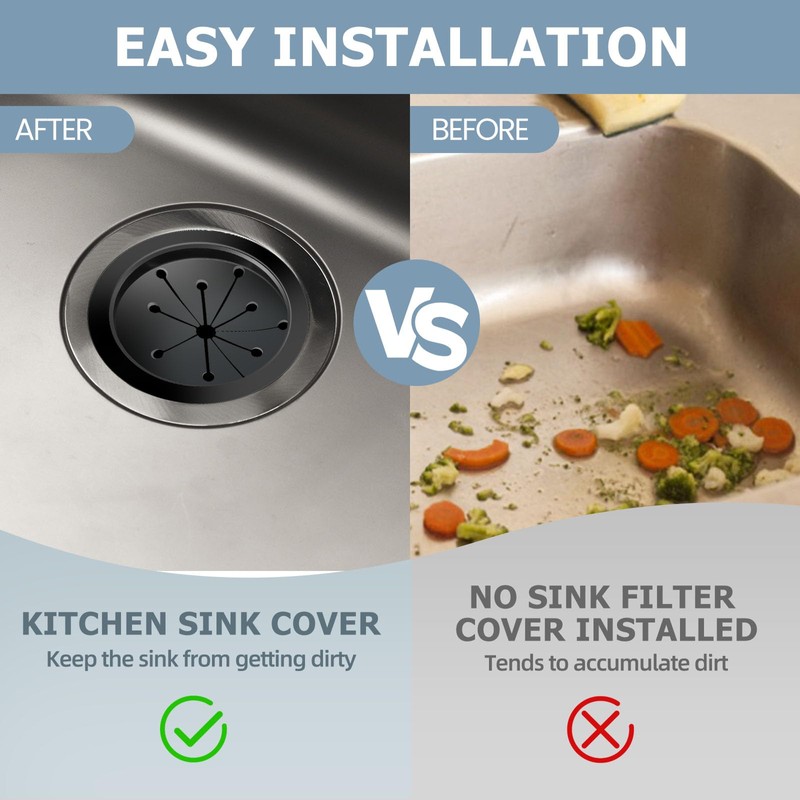 1 Pack Garbage Disposal Splash Guard Collar Sink Baffle 3-1/8