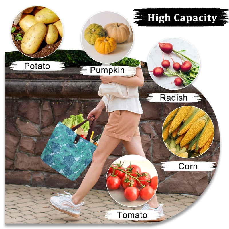 FuninCrea Reusable Shopping Bag, blue